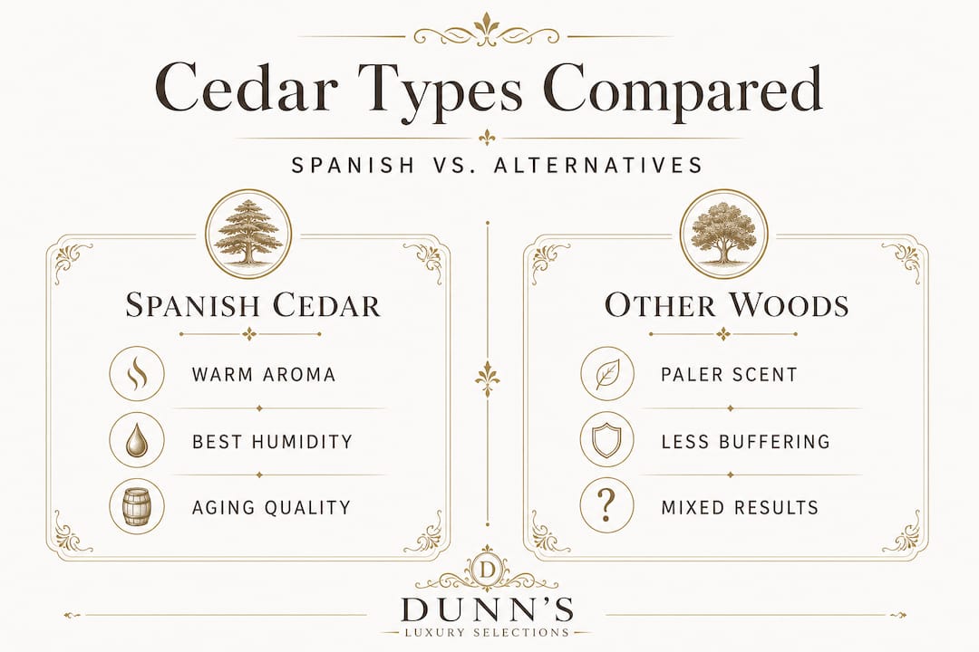 Infographic comparing Spanish Cedar and other woods