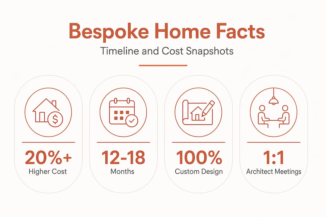 Infographic with bespoke home stats timeline cost