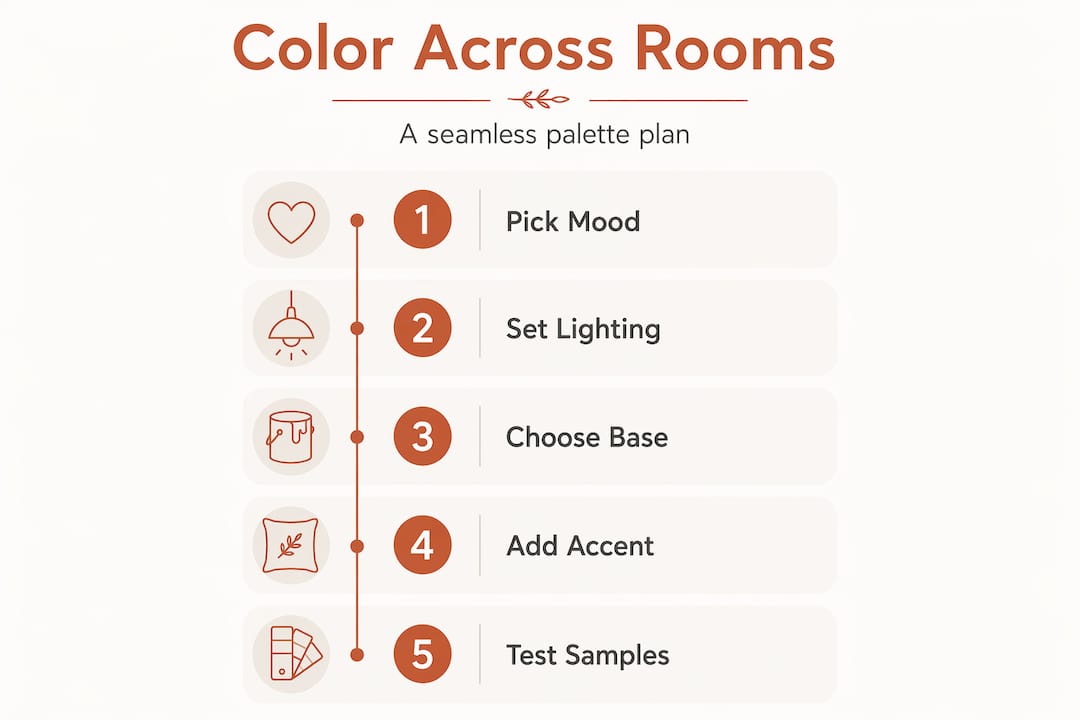 Infographic outlining steps for cohesive color palette