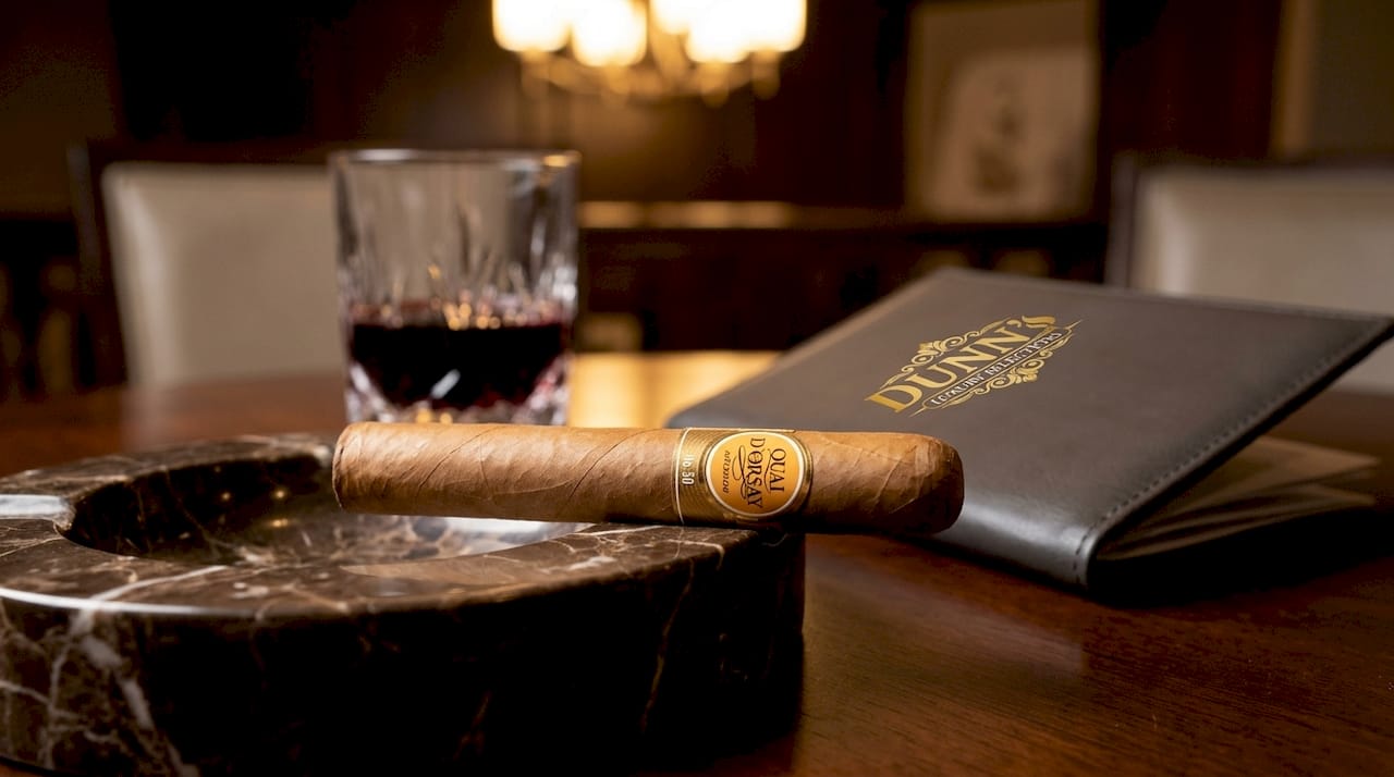 Close-up of Quai D'Orsay cigar on ashtray
