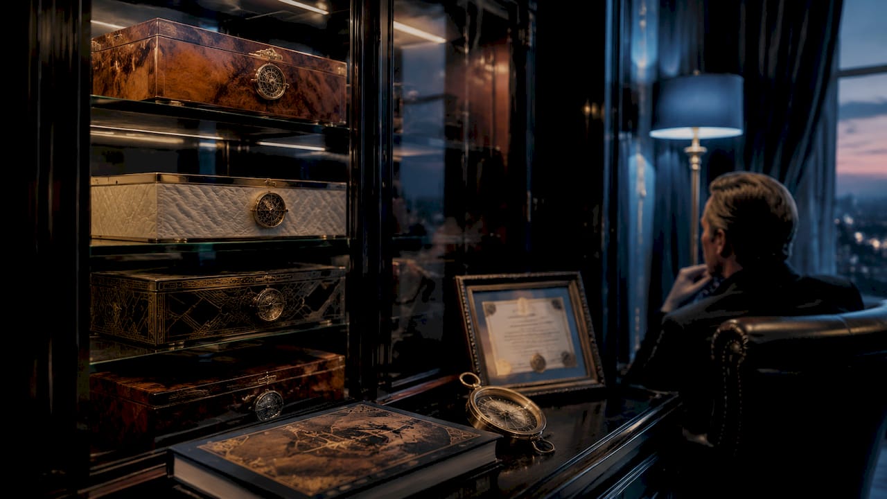 Collector’s display of limited edition humidors