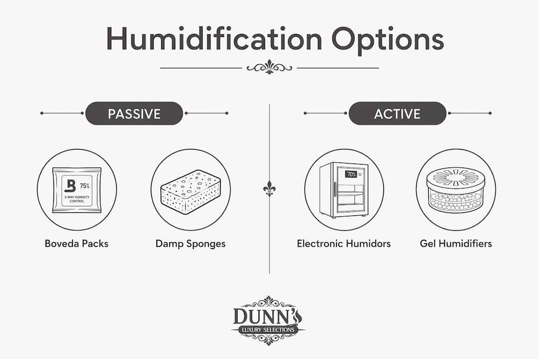 Infographic comparing humidification methods