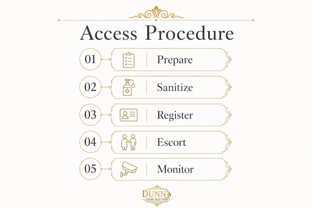 Infographic showing guest humidor access steps
