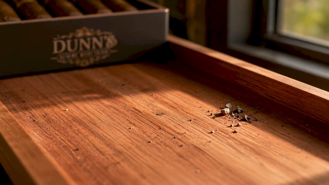 Close-up of Spanish cedar humidor lining wood texture