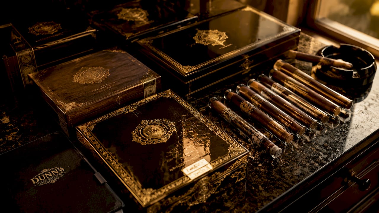 Close-up of luxury limited edition cigar packaging