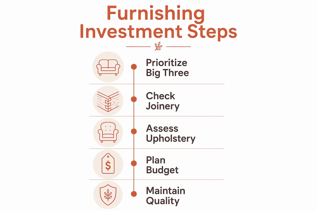 Infographic outlining furniture investment steps