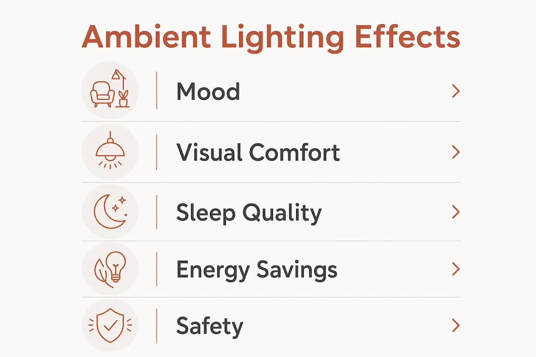 Infographic illustrating ambient lighting impacts