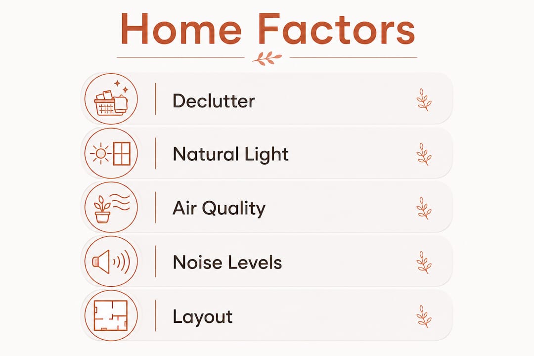 Infographic showing key home environment factors