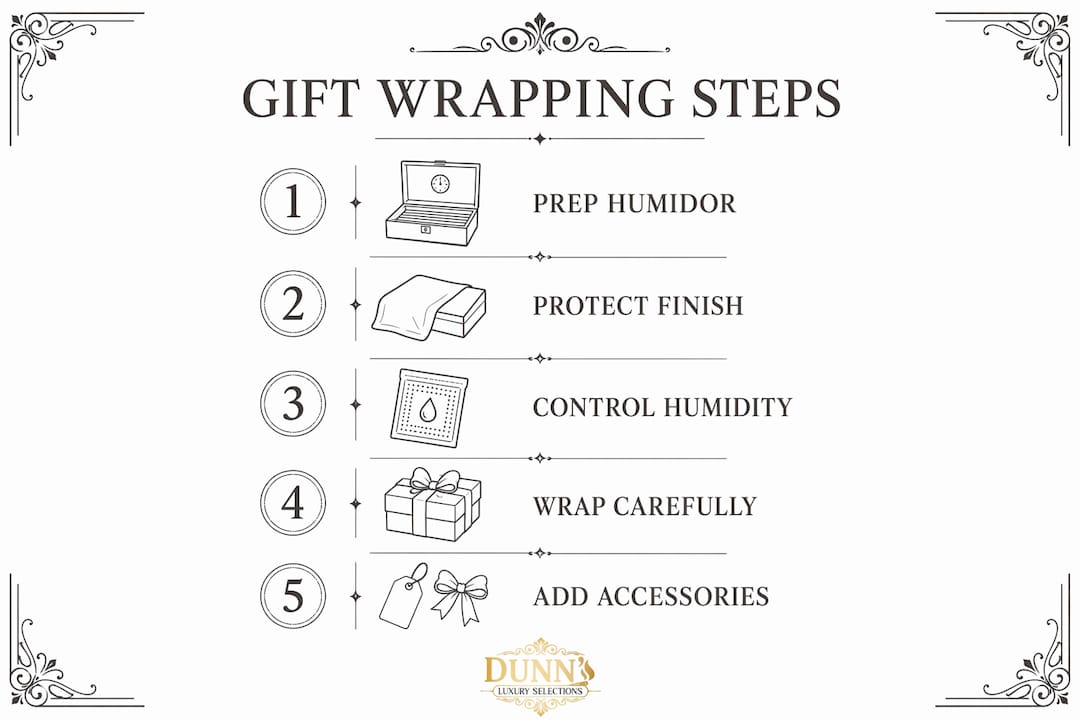 Infographic showing step-by-step gift wrapping process