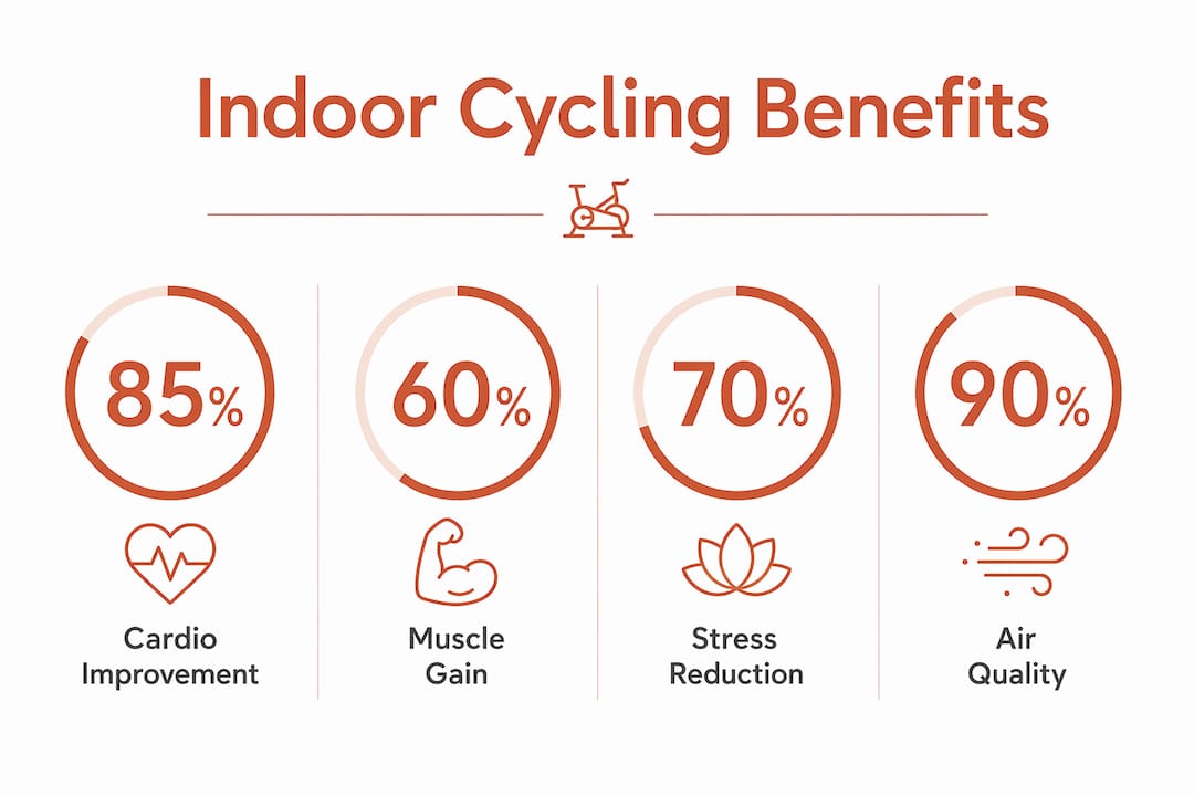 Infographic showing indoor cycling key benefits