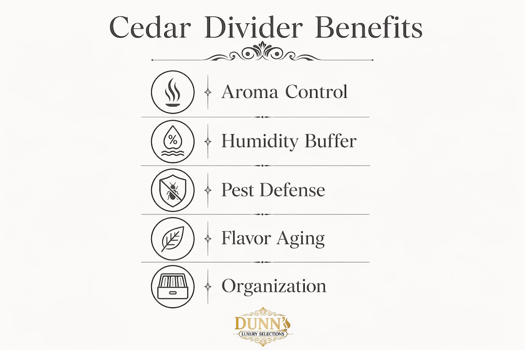 Infographic illustrating cedar divider benefits