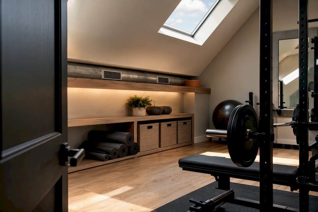 Concealed ducting in stylish home gym