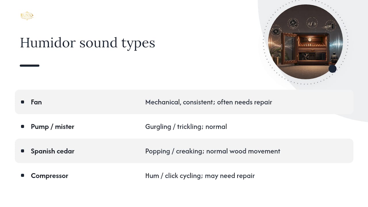 Comparison of common humidor sounds