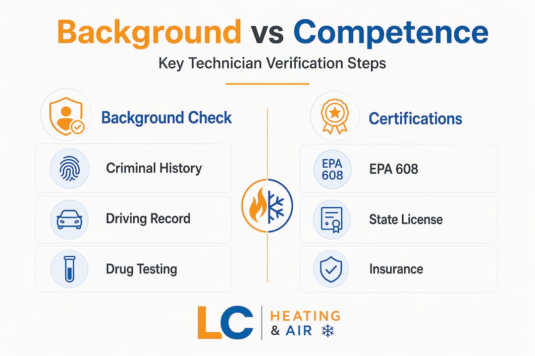 Infographic comparing background checks and certifications