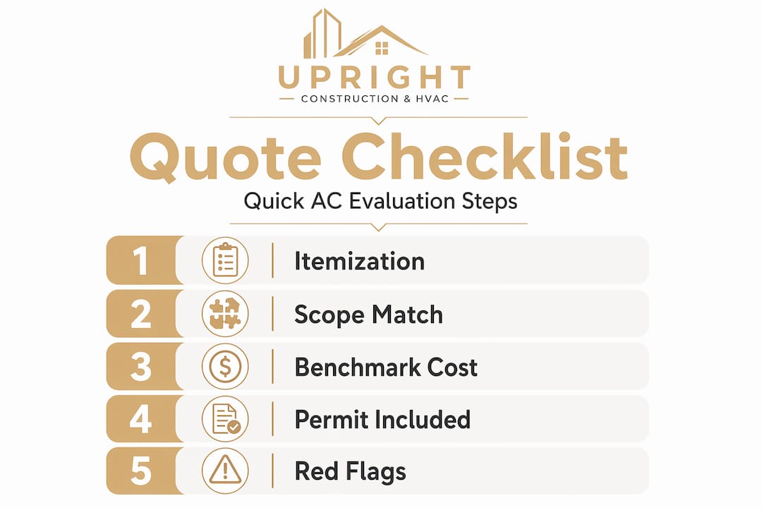 How to Evaluate an AC Repair Quote Quickly in LA ac repair quote evaluate quickly ac repair quote evaluate quickly 1779129696833 Infographic showing quick AC quote checklist steps Infographic showing quick AC quote checklist steps