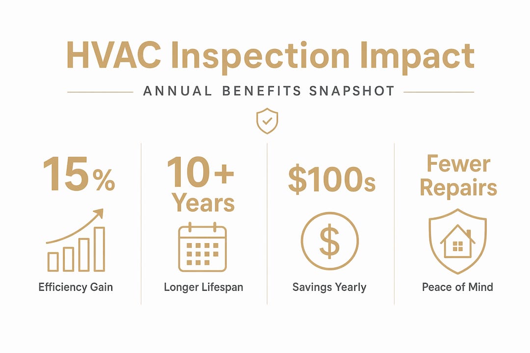 Infographic showing key HVAC inspection benefits