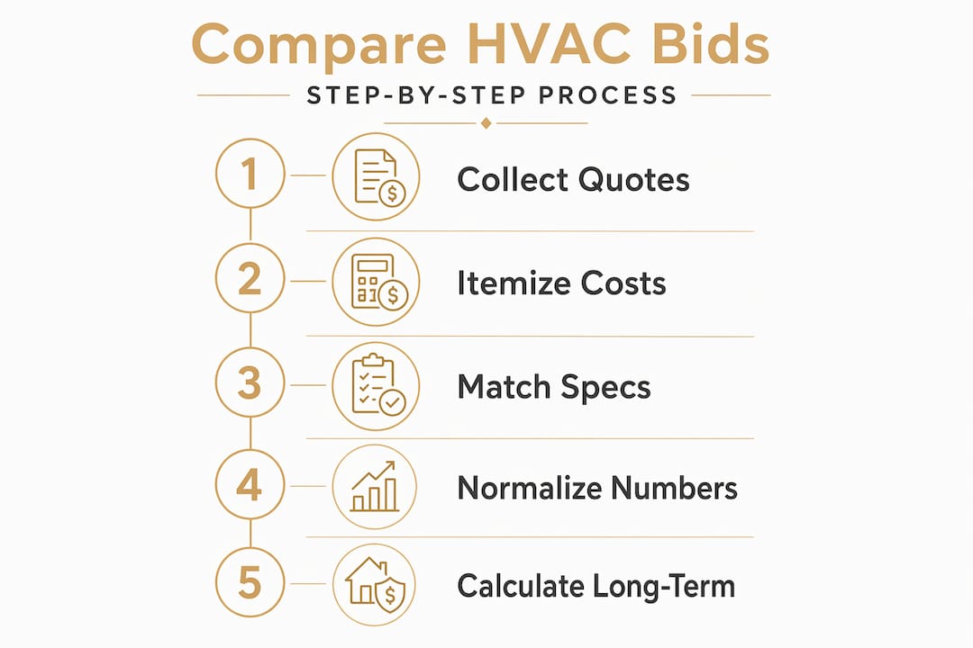 How to Compare HVAC Contractor Estimates in LA hvac contractor estimate compare hvac contractor estimate compare 1779388071827 Infographic showing steps to compare HVAC bids Infographic showing steps to compare HVAC bids