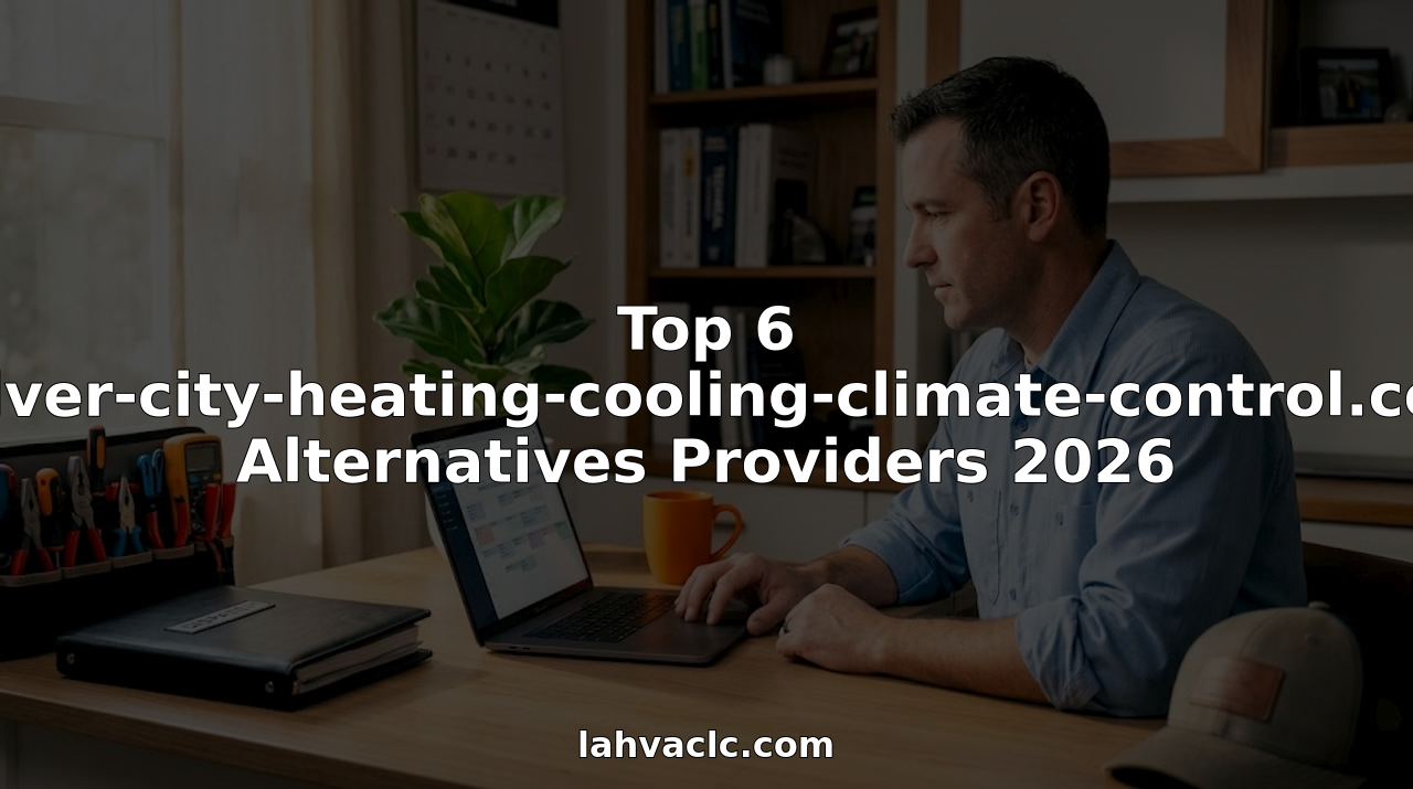 HVAC technician reviewing service schedule in office