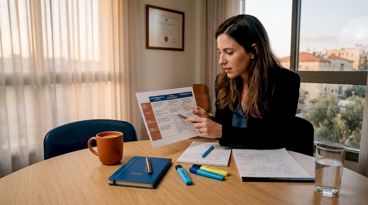 Legal associate comparing Israeli legal systems