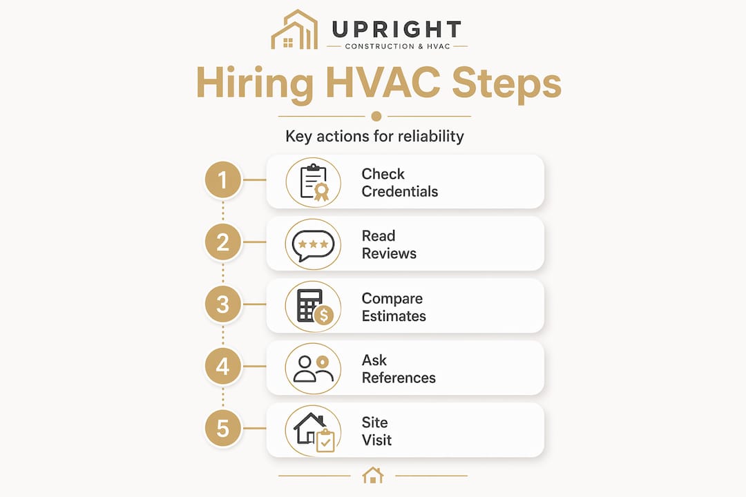 How to Choose a Reliable HVAC Contractor in 2026 choose reliable hvac contractor choose reliable hvac contractor 1779703963803 Infographic shows five key HVAC hiring steps Infographic shows five key HVAC hiring steps