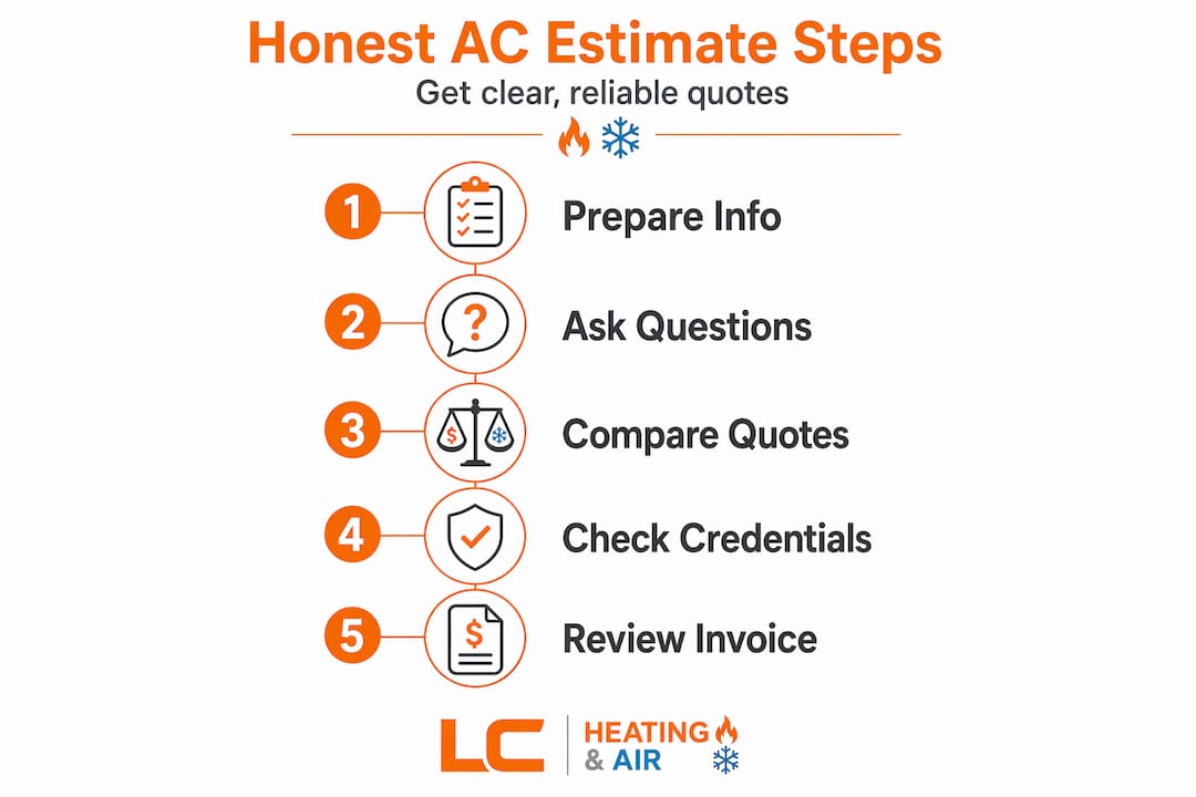 Infographic showing AC estimate step-by-step process