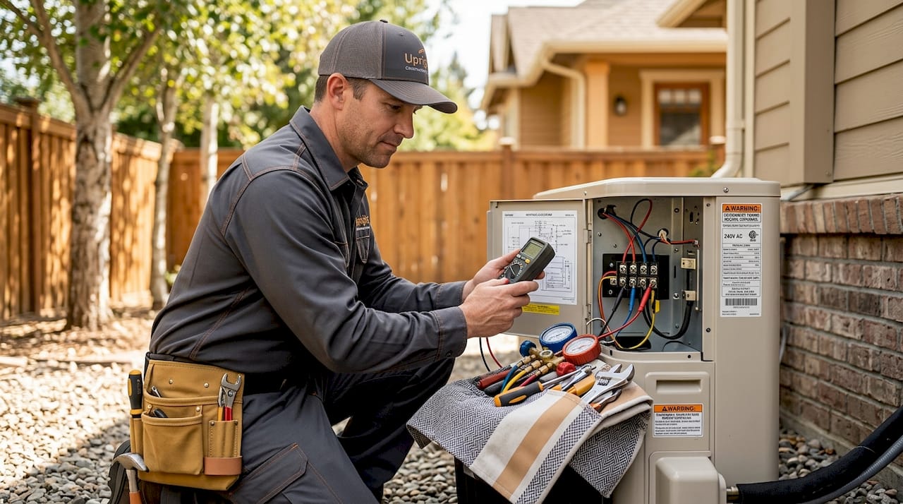 Why AC Repair Is Urgent: What Homeowners Must Know why ac repair is urgent why ac repair is urgent 1780143612519 HVAC technician testing residential AC condenser HVAC technician testing residential AC condenser