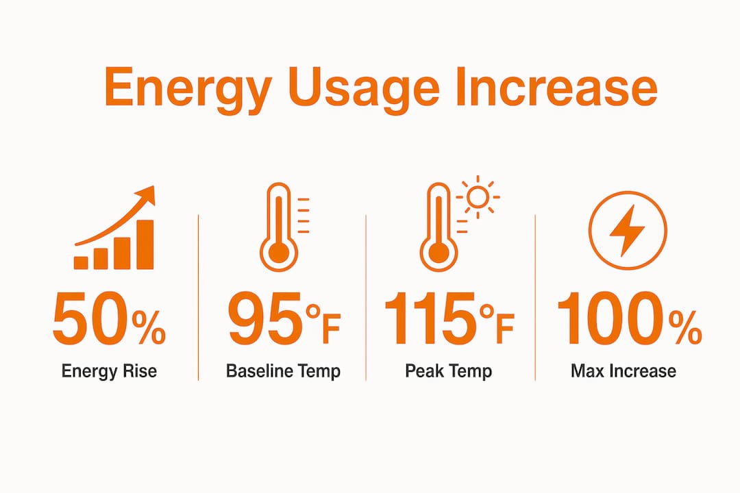 Infographic showing energy consumption increase in valley heat