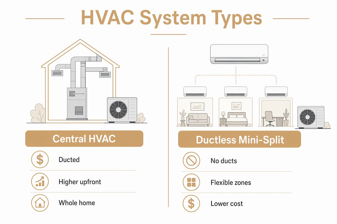 What Is an HVAC System? A Homeowner's Guide what is hvac system what is hvac system 1781178037533 Infographic comparing central HVAC and ductless mini split Infographic comparing central HVAC and ductless mini-split