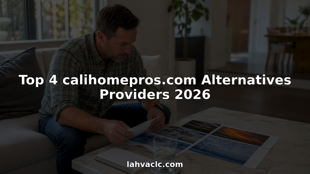 Man comparing HVAC contractor brochures at kitchen table