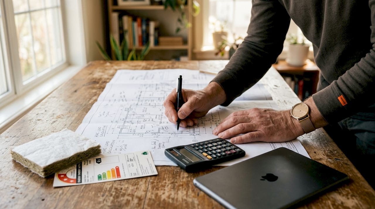 HVAC Load Calculation: A Homeowner's Clear Guide what is hvac load calculation what is hvac load calculation 1782977989642 Technician marking house blueprints for load calculation Technician marking house blueprints for load calculation
