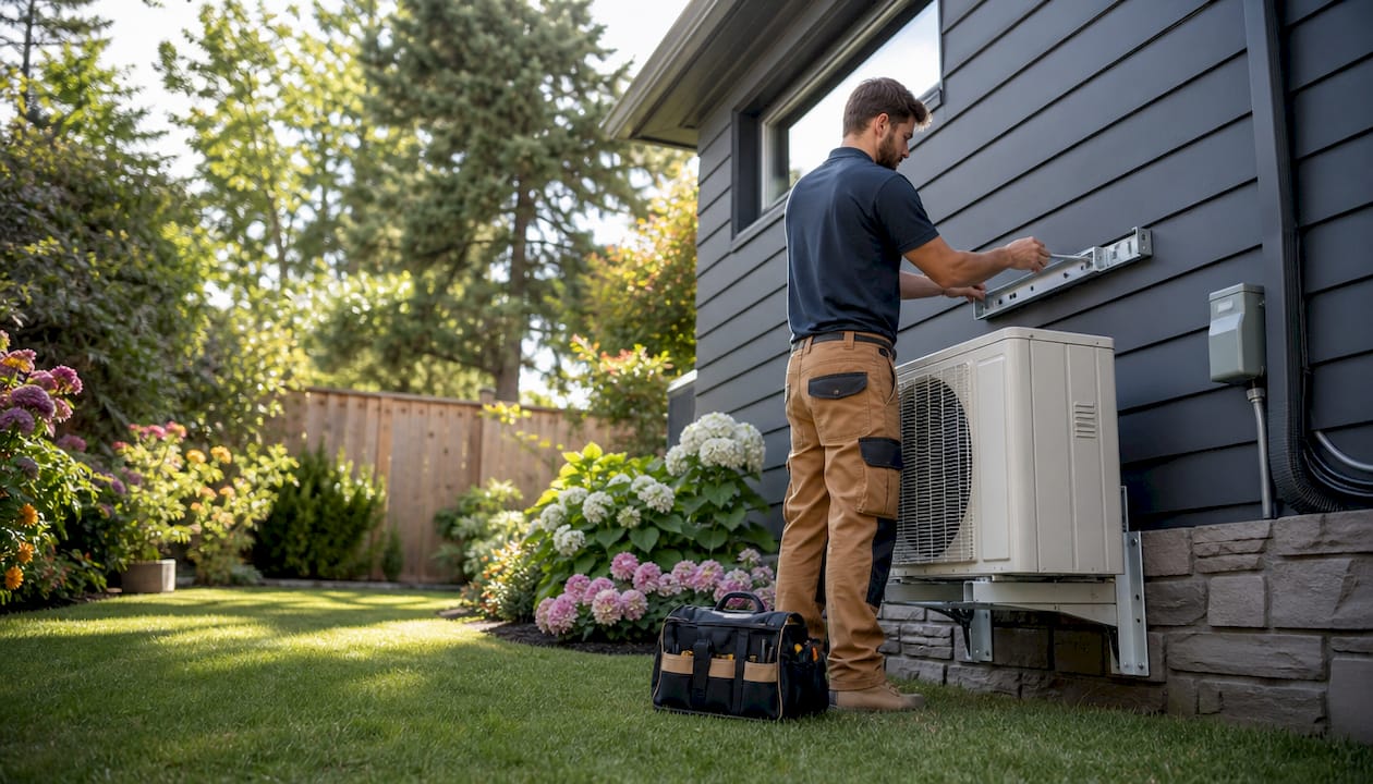 How Utility Rebates for Heating Work in 2026 how utility rebates for heating work how utility rebates for heating work 1783323620575 Technician installing outdoor heat pump unit Technician installing outdoor heat pump unit