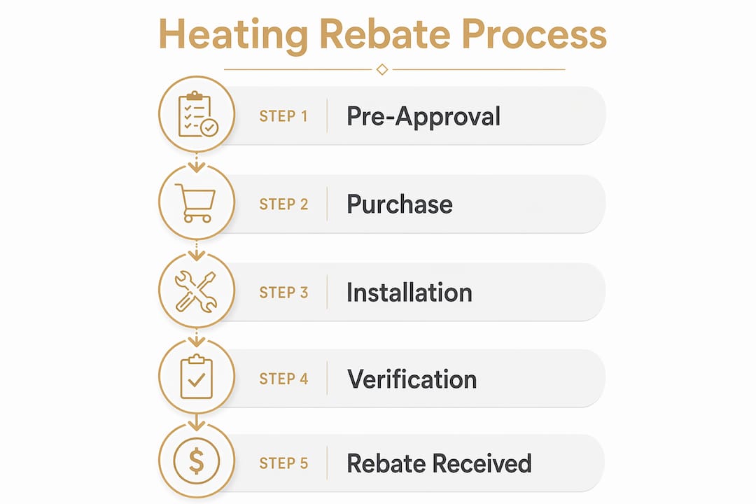 How Utility Rebates for Heating Work in 2026 how utility rebates for heating work how utility rebates for heating work 1783324122607 Infographic illustrating step by step heating rebate process Infographic illustrating step-by-step heating rebate process