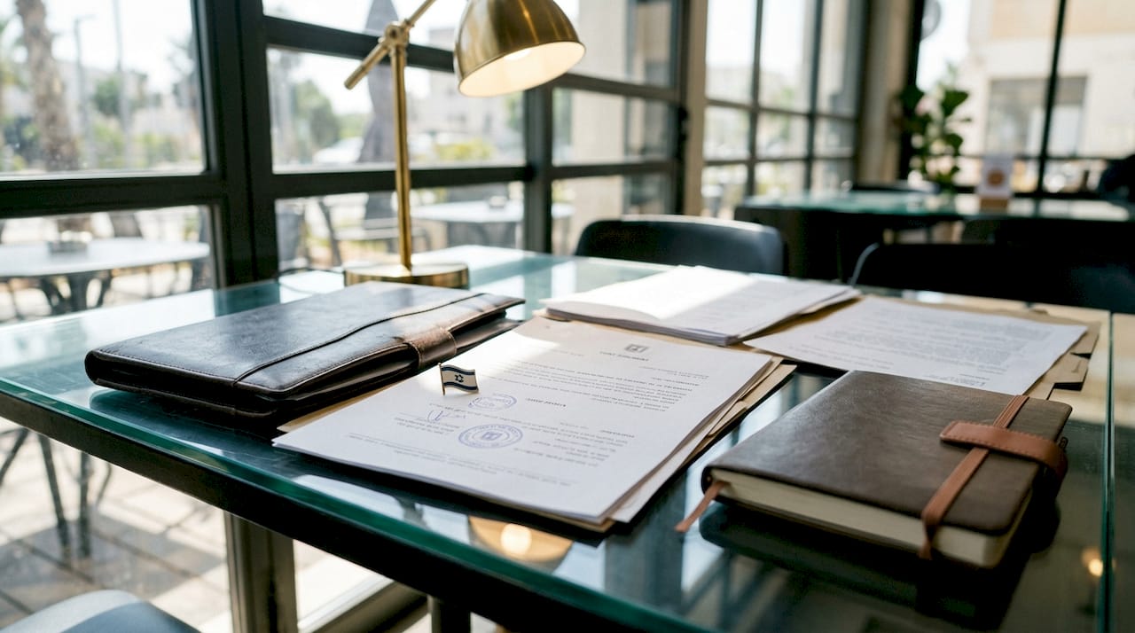 Enforcing an Israeli Court Judgment Abroad: 2026 Guide 2 Certified Israeli court documents on wooden desk