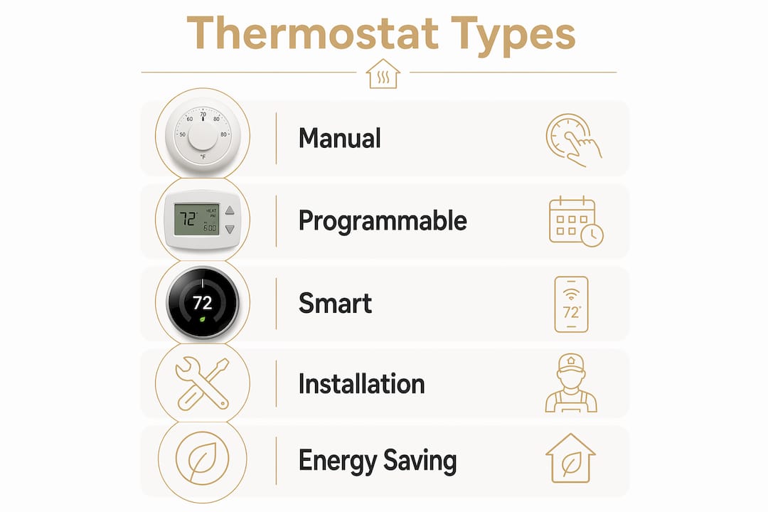 The Role of Thermostat in HVAC: A Homeowner's Guide role of thermostat in hvac role of thermostat in hvac 1783848696978 Infographic outlining main thermostat types and features Infographic outlining main thermostat types and features