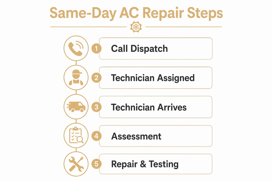 Same-Day AC Repair Schedule: Los Angeles Guide same-day ac repair schedule same-day ac repair schedule 1783939854372 Infographic outlining steps of same day AC repair process Infographic outlining steps of same-day AC repair process