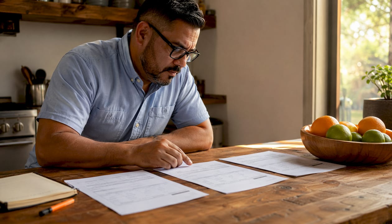 HVAC contractor reviewing itemized quotes