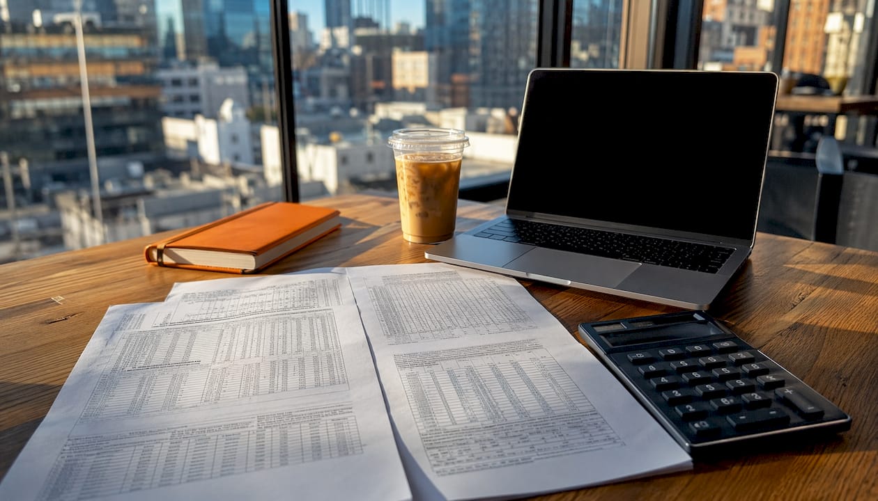Manual J load calculation document on desk