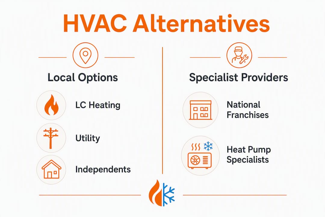 Infographic comparing HVAC provider categories in Los Angeles