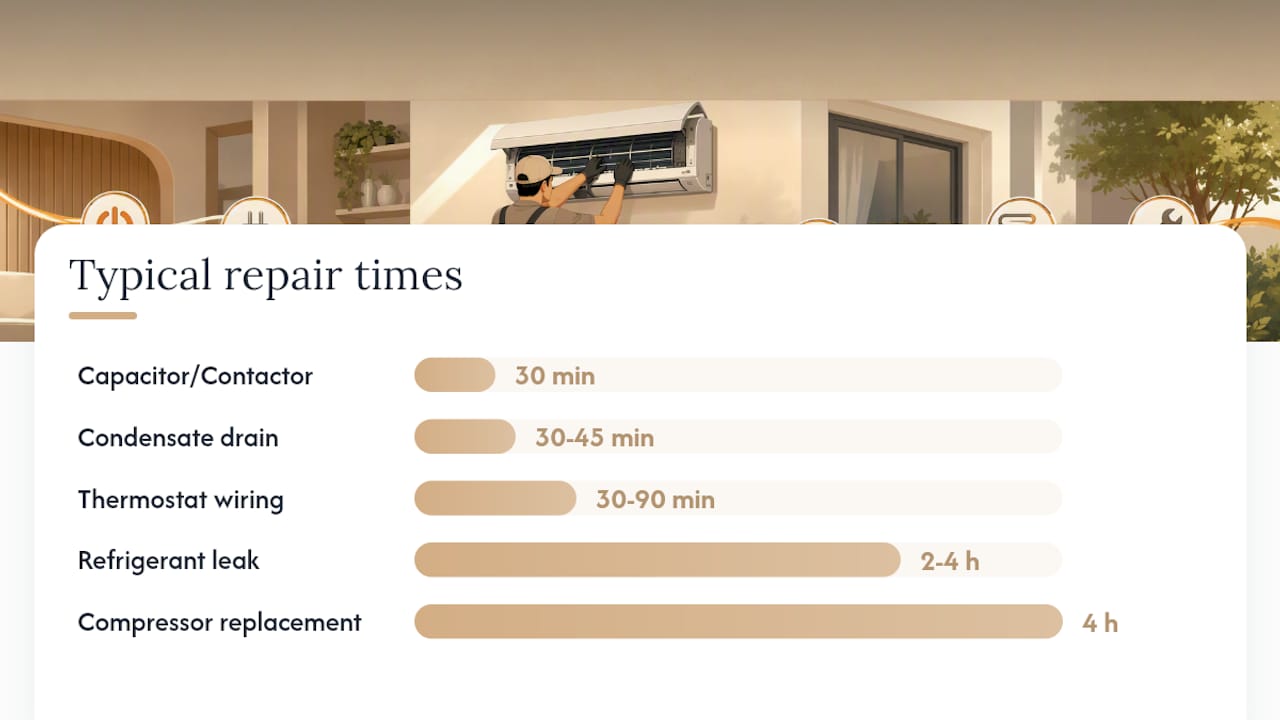 Chart of HVAC repair costs and durations