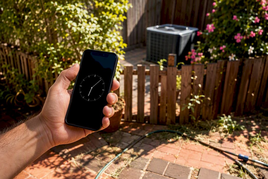 Timing AC unit cycles with smartphone