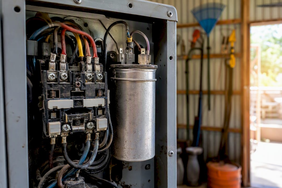 Compressor electrical components close-up