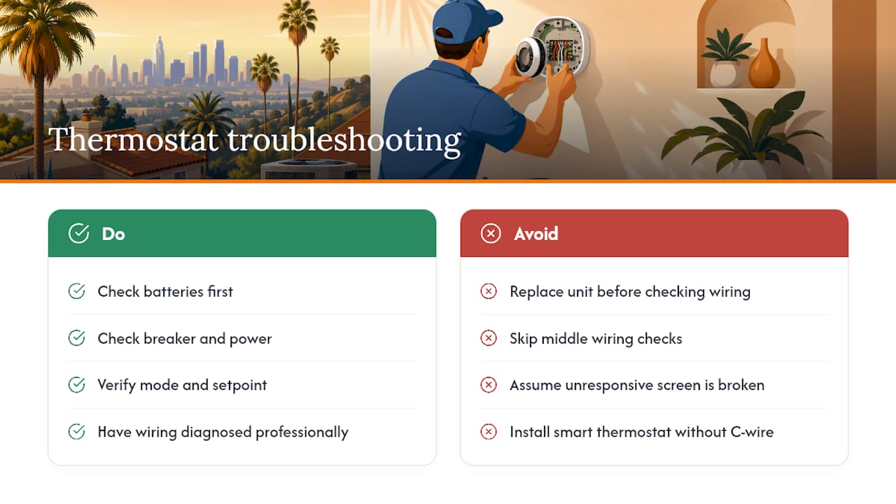 What Homeowners Get Wrong About Thermostat Troubleshooting — overview diagram
