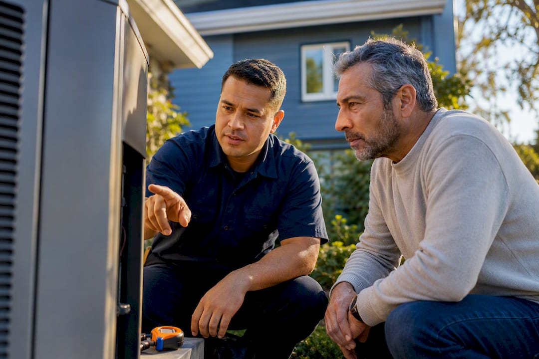 Homeowner reviewing HVAC replacement options