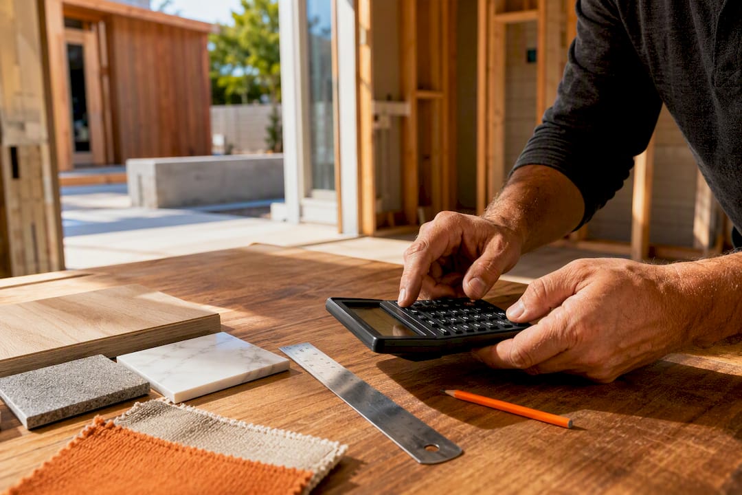 Homeowner calculating ADU construction costs