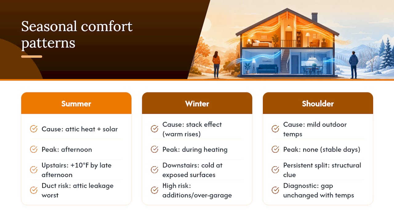 Seasonal causes of uneven floor temperatures