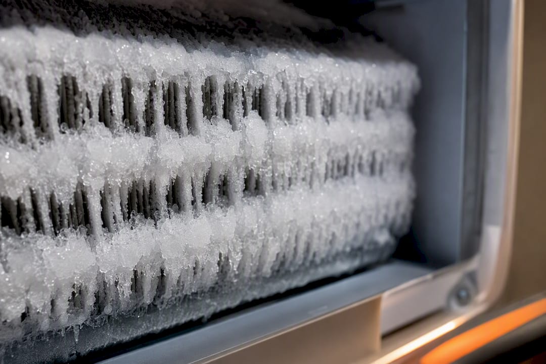Frost covering a mini split evaporator coil