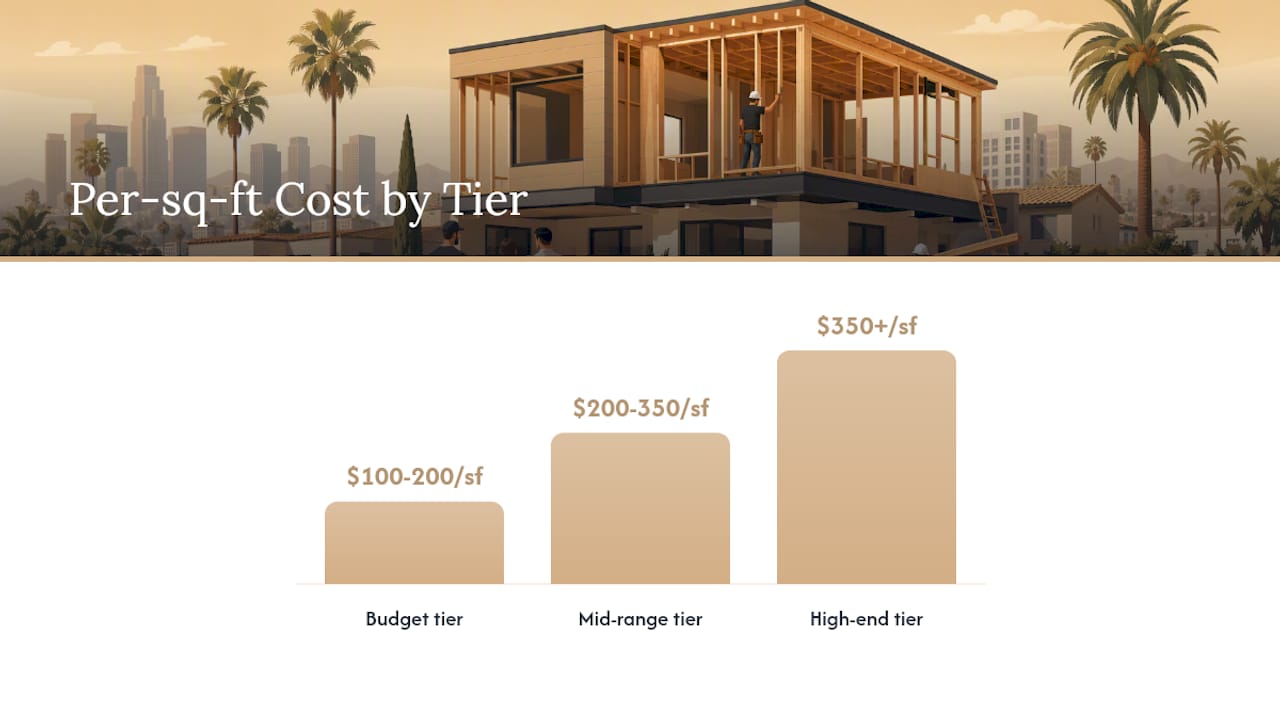 Second story addition cost ranges by tier