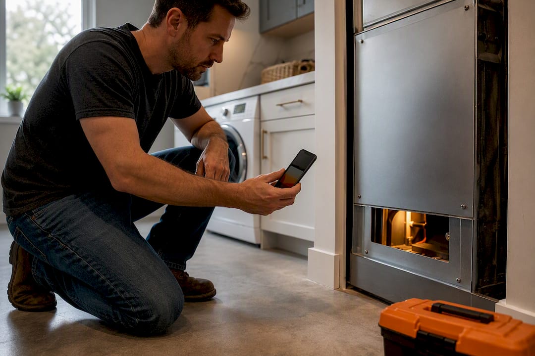 Homeowner timing a furnace heating cycle
