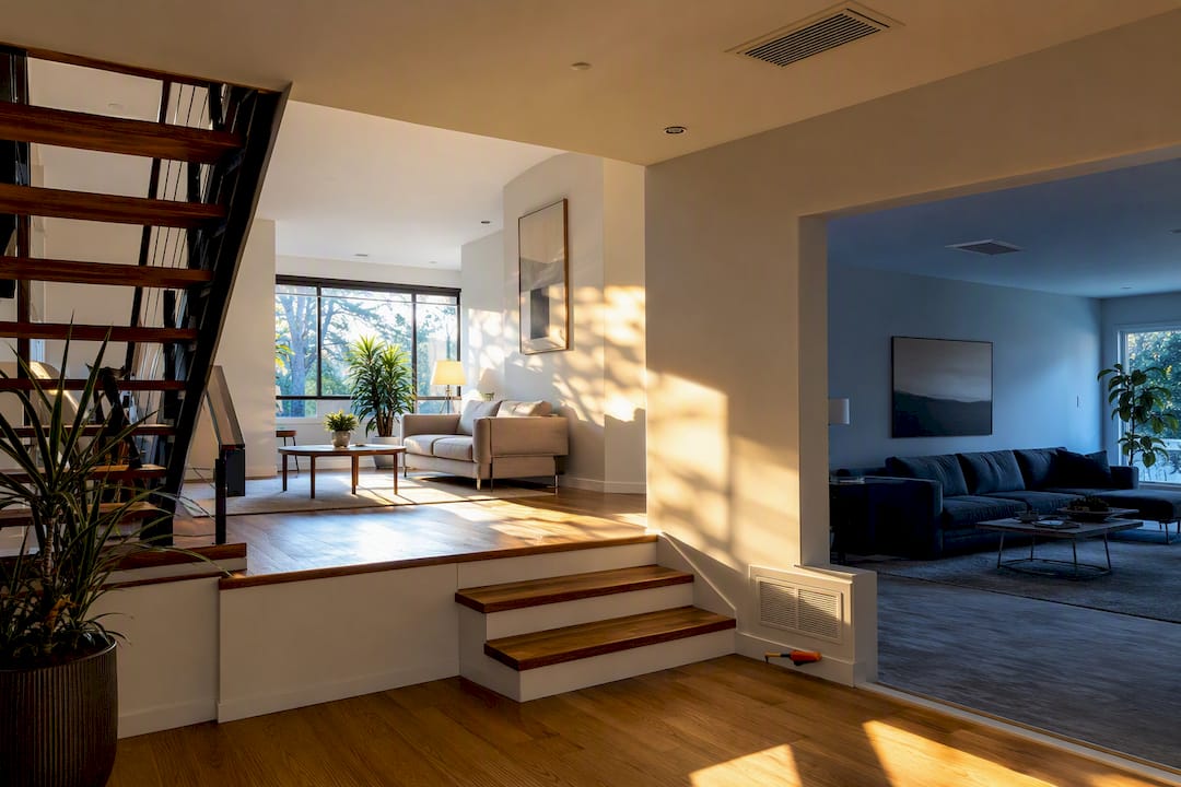 Split-level home with zoned comfort areas