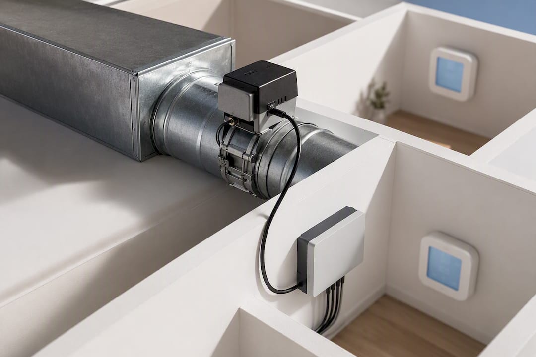 Illustration of HVAC zoning retrofit components